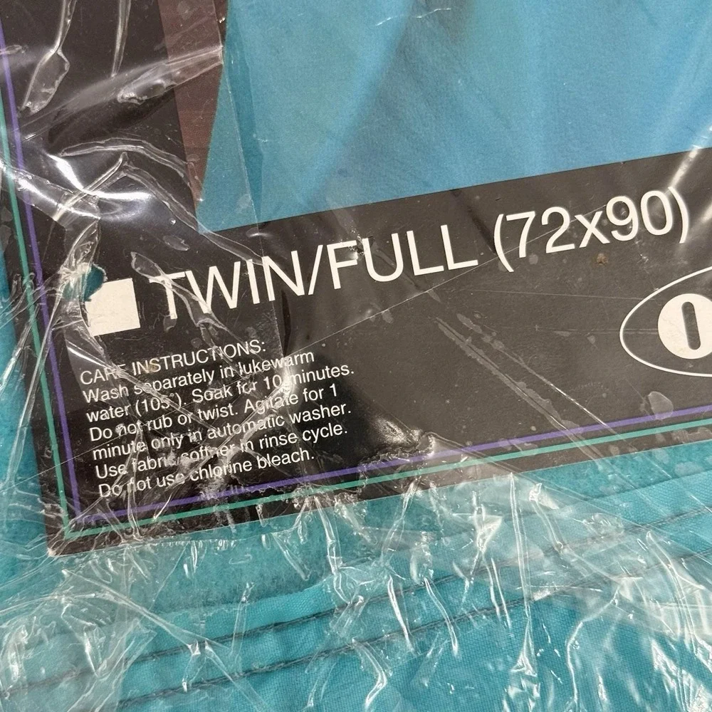 Vtg Owen Twin / Full Size Acrylic Blanket Imperial Brights Soft Fuzzy Teal 80's